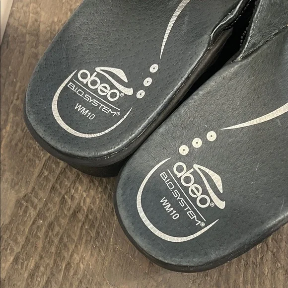 Abeo Bio System Mystic Sandals Black Beaded Flip Flop Thong - Women's Size 10 - Picture 2 of 8